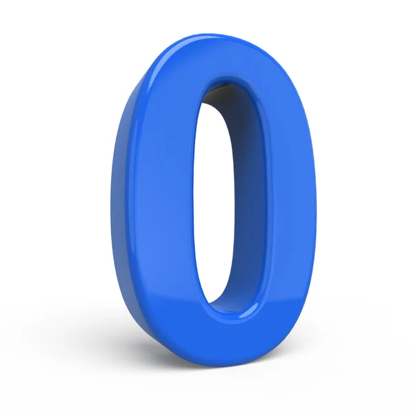 3D-s fényes kék szám 0 — Stock Fotó