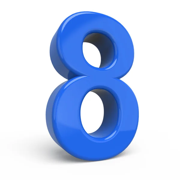 3d glossy blue number 8 — Stock Photo, Image