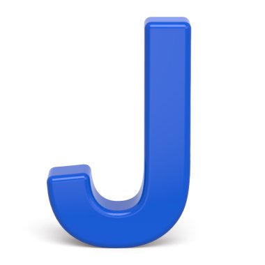 3D plastik mavi J harfi