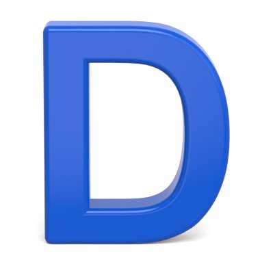 3D plastik mavi mektup D