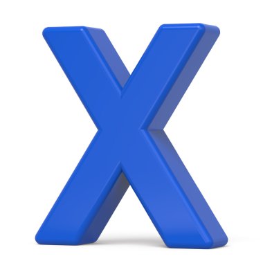 3D plastik mavi X harfi