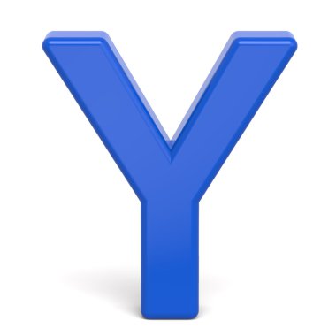 3D plastik mavi mektup Y