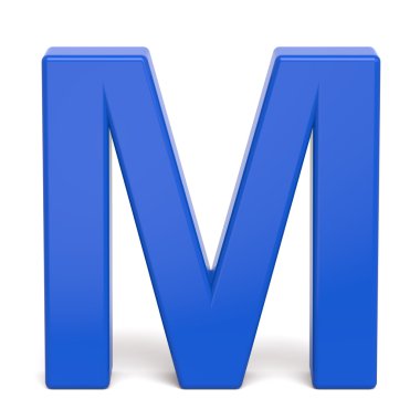 3D plastik mavi mektup M
