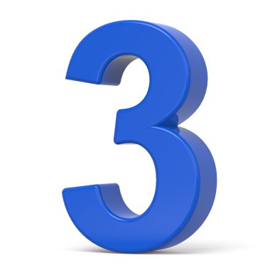 3D plastik mavi numarası 3