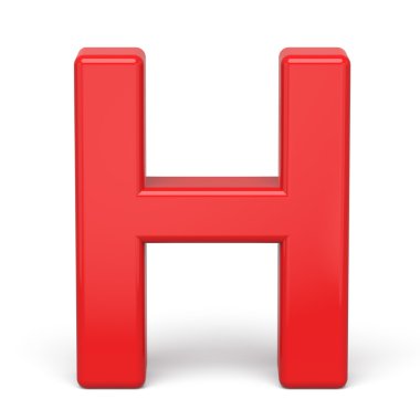 3D plastik kırmızı harf H