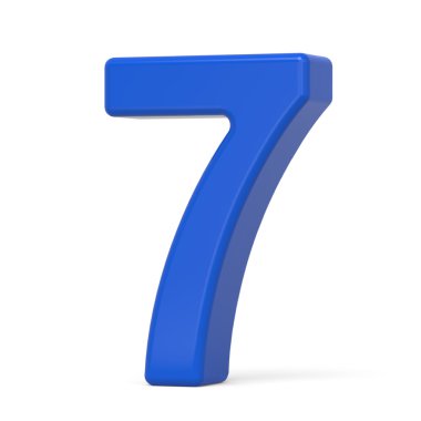 3D plastik mavi numarası 7