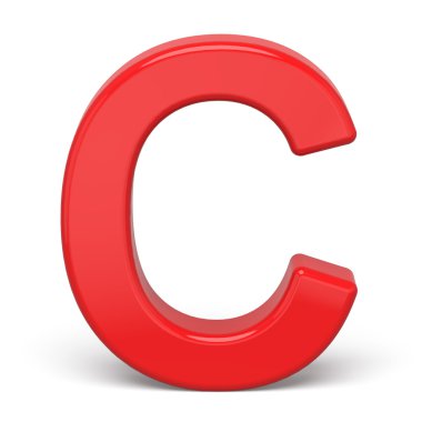 3D plastik kırmızı harf C