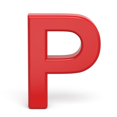 3D plastik kırmızı harf P