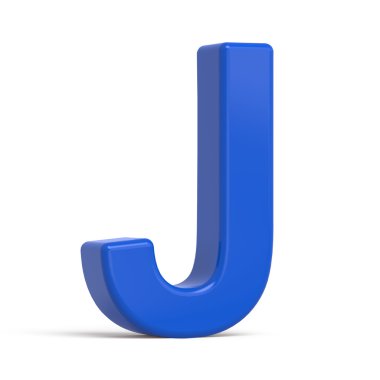 3D plastik mavi J harfi