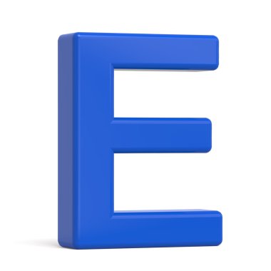3D plastik mavi mektup E