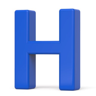 3D plastik mavi mektup H