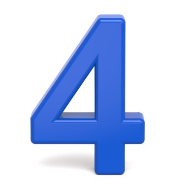 3D plastik mavi sayı 4