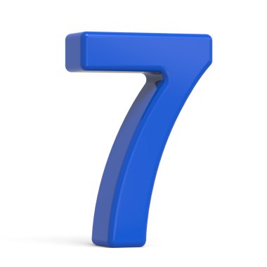 3D plastik mavi numarası 7