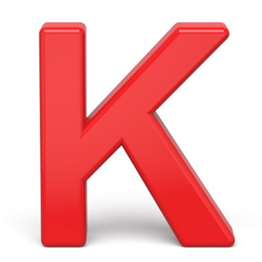 3D plastik kırmızı harf K