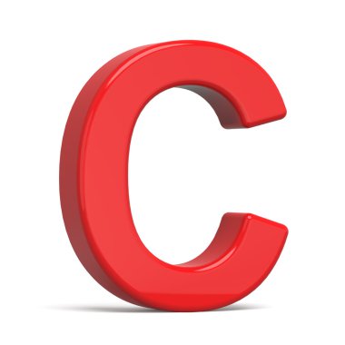 3D plastik kırmızı harf C