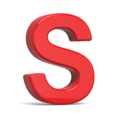 3D plastik kırmızı Harf S