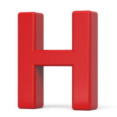 3D plastik kırmızı harf H
