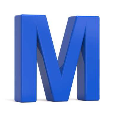 3D plastik mavi mektup M