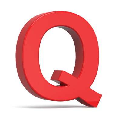 3D plastik kırmızı harf Q