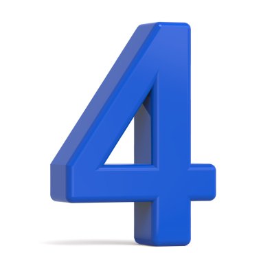 3D plastik mavi sayı 4
