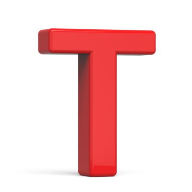 3D plastik kırmızı mektup T