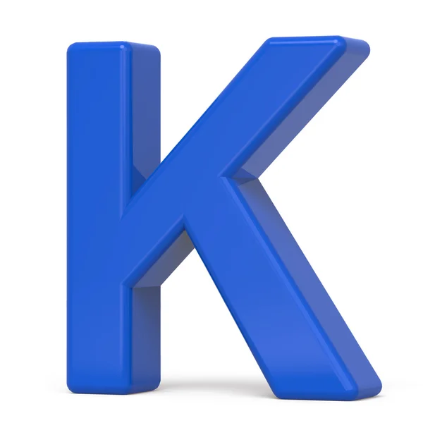 3d plastic blue letter K — Stock Photo, Image