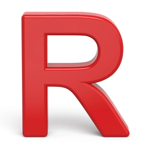 3d plastica lettera rossa R — Foto Stock