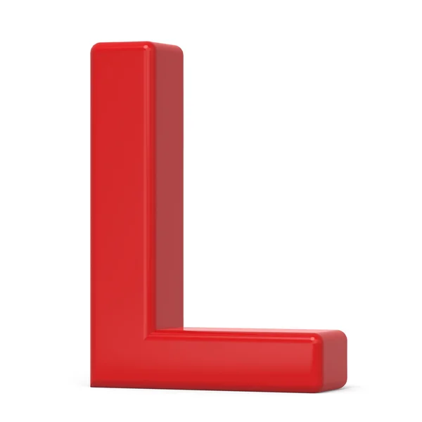 3D plastik kırmızı mektup L — Stok fotoğraf