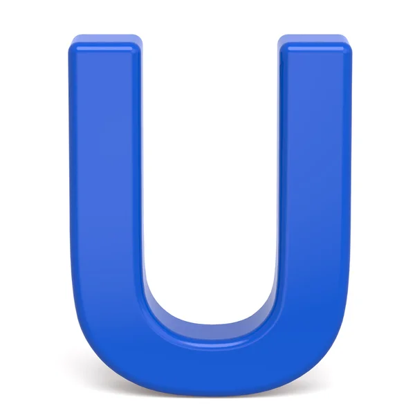3d пластиковая синяя буква U — стоковое фото