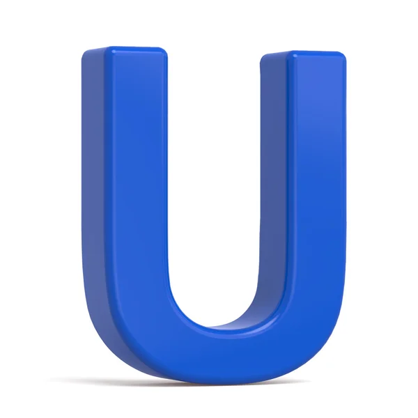 3D μπλε πλαστικό γράμμα U — Φωτογραφία Αρχείου