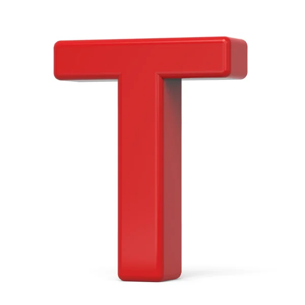 3D πλαστικό κόκκινο γράμμα T — Φωτογραφία Αρχείου