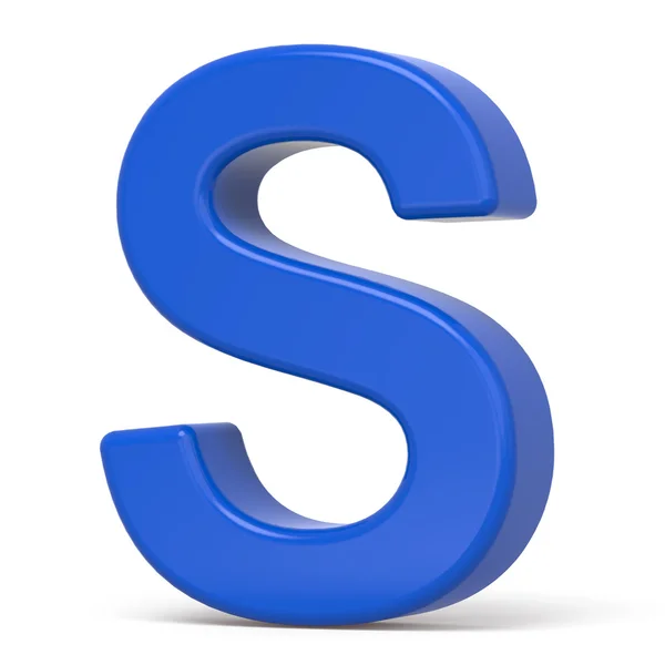 3d plastic blue letter S — Stock Photo, Image