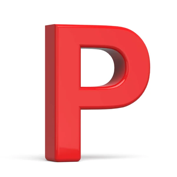 3d plastic red letter P — Stock Photo, Image