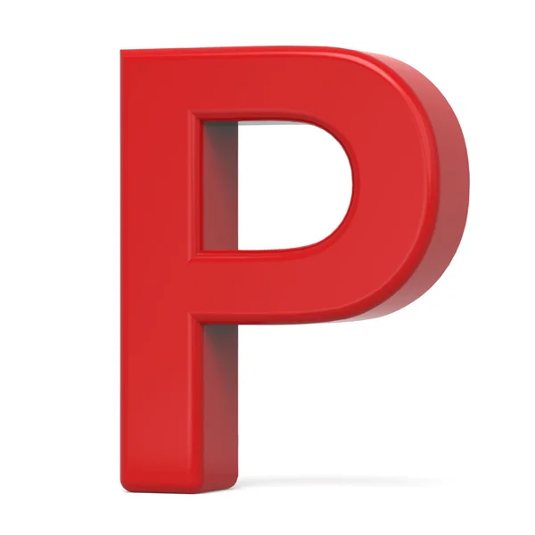 3D plastik kırmızı harf P — Stok fotoğraf
