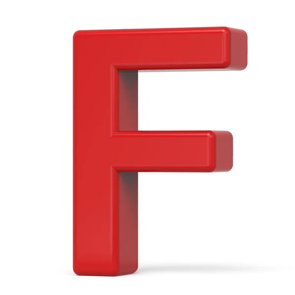3D plastik kırmızı harf F — Stok fotoğraf