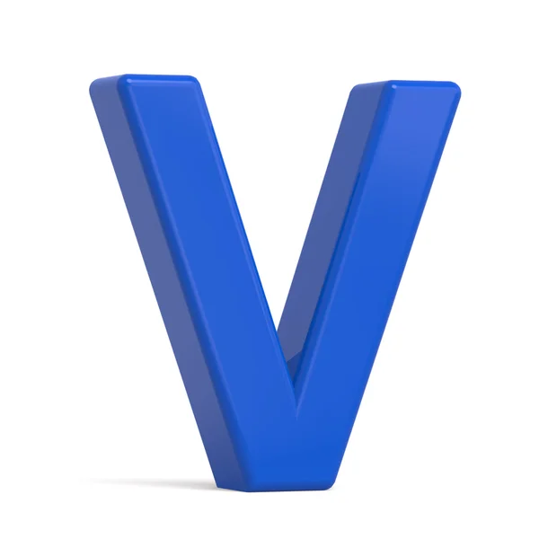 3D plast blå bokstaven V — Stockfoto