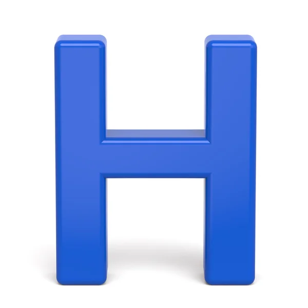 3d пластиковая голубая буква H — стоковое фото