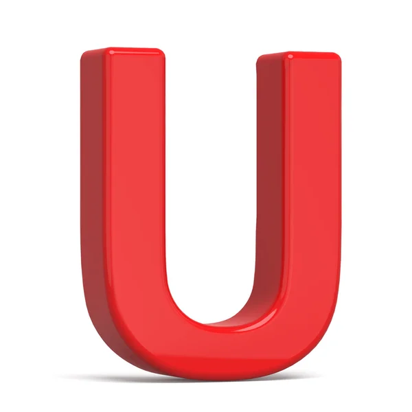 3d plastic red letter U — Stock Photo, Image