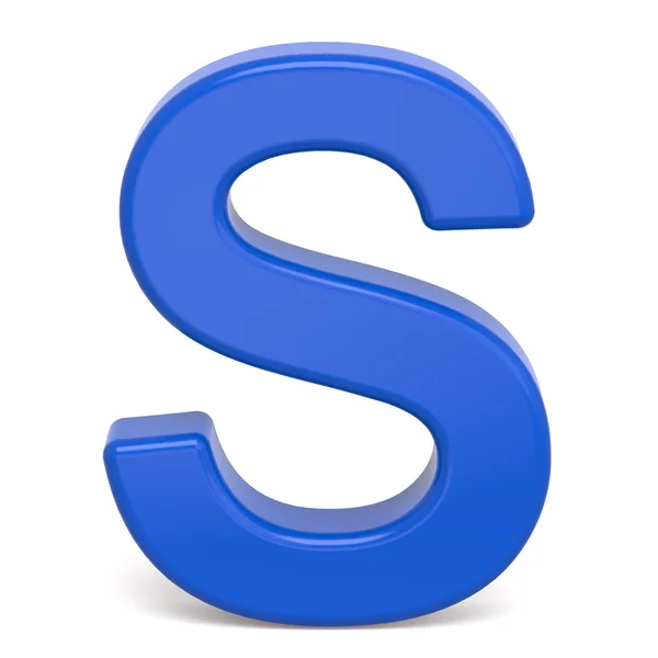 3d пластиковая синяя буква S — стоковое фото
