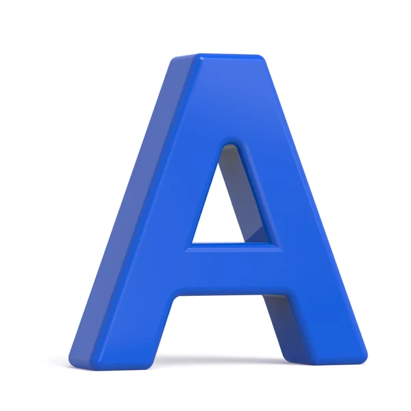 3D z tworzywa sztucznego niebieska litera A — Zdjęcie stockowe