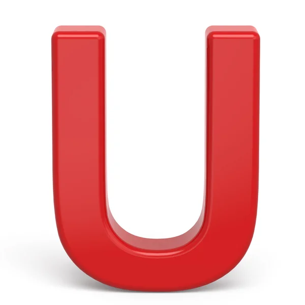 3d пластиковая красная буква U — стоковое фото