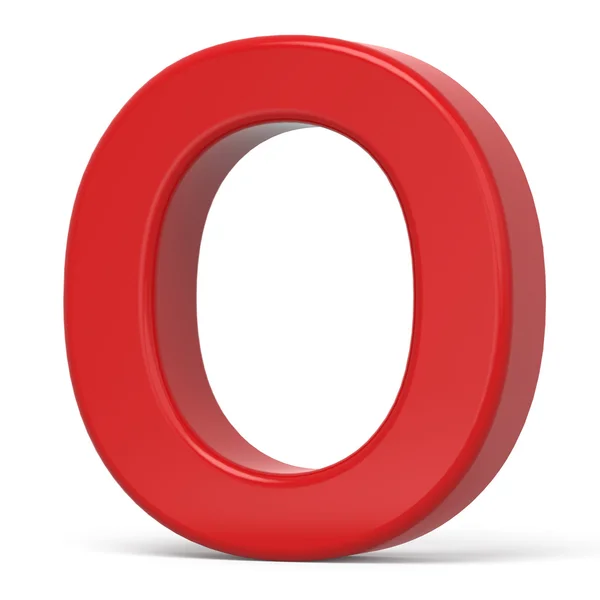 3D πλαστικό κόκκινο γράμμα O — Φωτογραφία Αρχείου