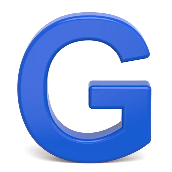 3d plastic blue letter G — Stock Photo, Image