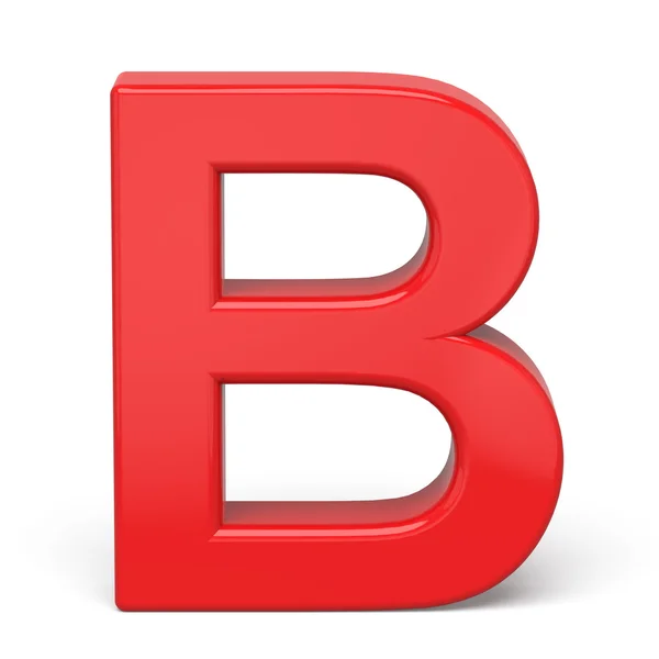 3d huruf merah plastik B — Stok Foto