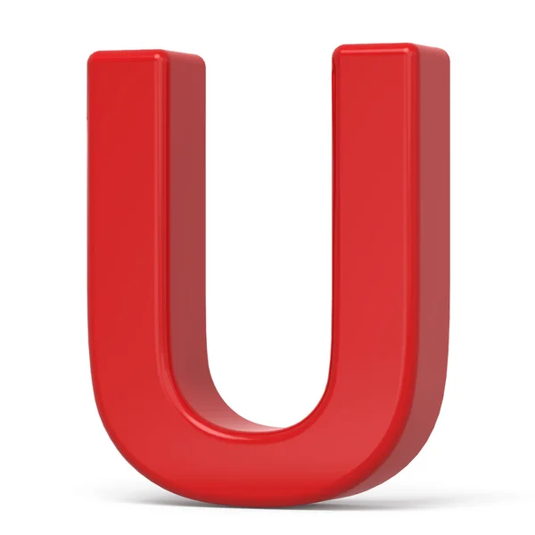 3d пластикова червона літера U — стокове фото