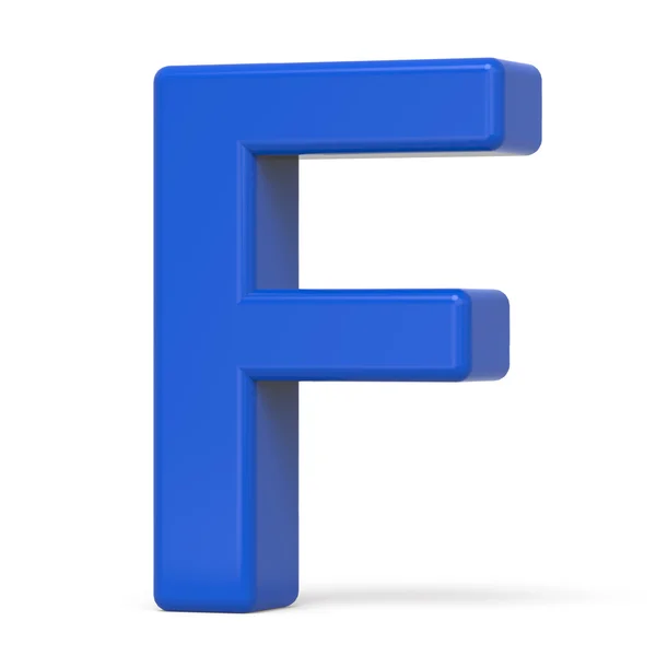 3d plástico azul letra F — Fotografia de Stock