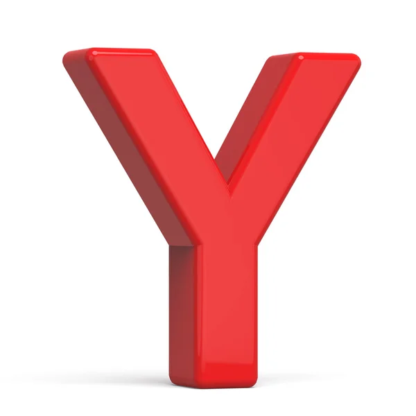 3D plast röd bokstav Y — Stockfoto