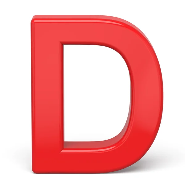 3d plastic red letter D — Stock Photo, Image