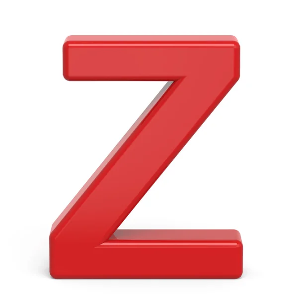 3d huruf merah plastik Z — Stok Foto