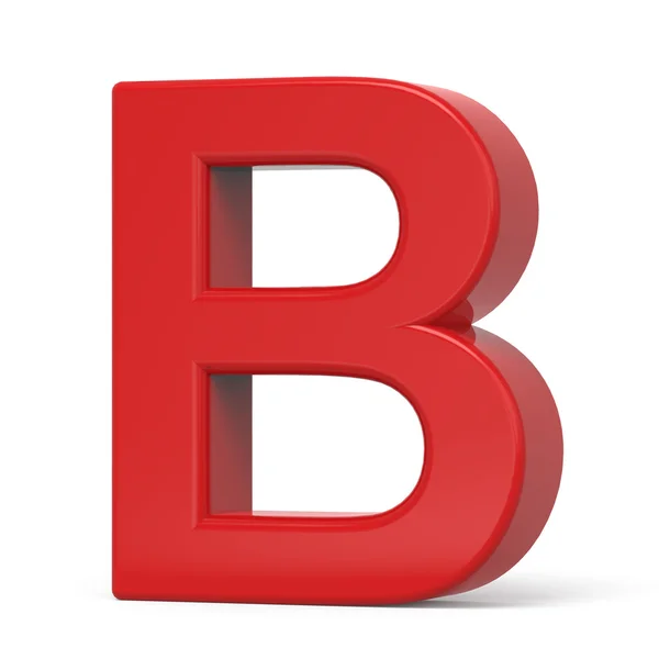 3D plast röd bokstaven B — Stockfoto